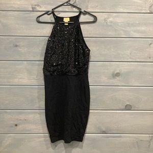 Womens Halter Bodycon Dress with Sequin Top